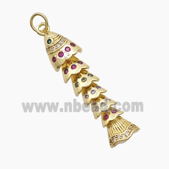 Copper Pendant Pave Zircon, Gold Plated