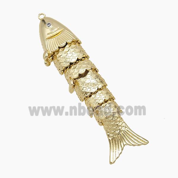 Copper Pendant Pave Zircon, Gold Plated