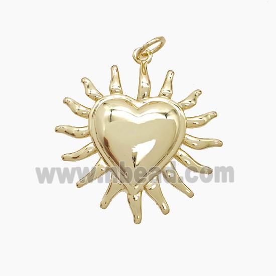 Copper Pendant Pave Zircon, Gold Plated