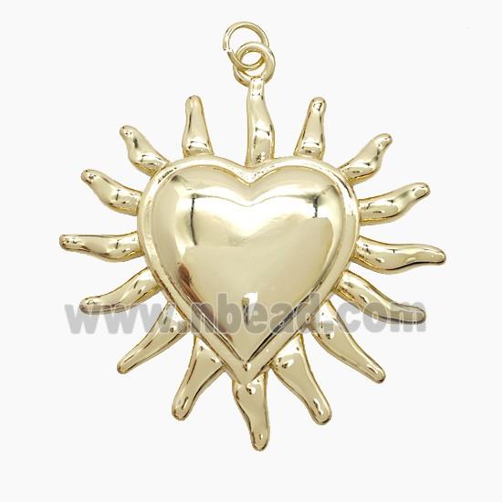 Copper Pendant Pave Zircon, Gold Plated