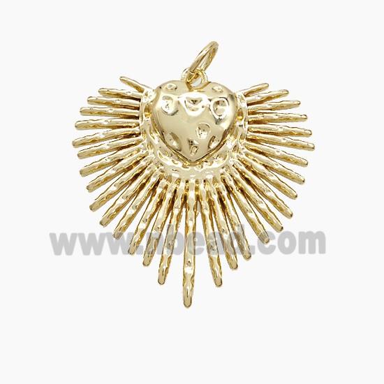 Copper Pendant Pave Zircon, Gold Plated