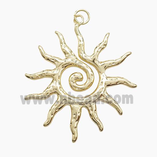 Copper Pendant Pave Zircon, Gold Plated