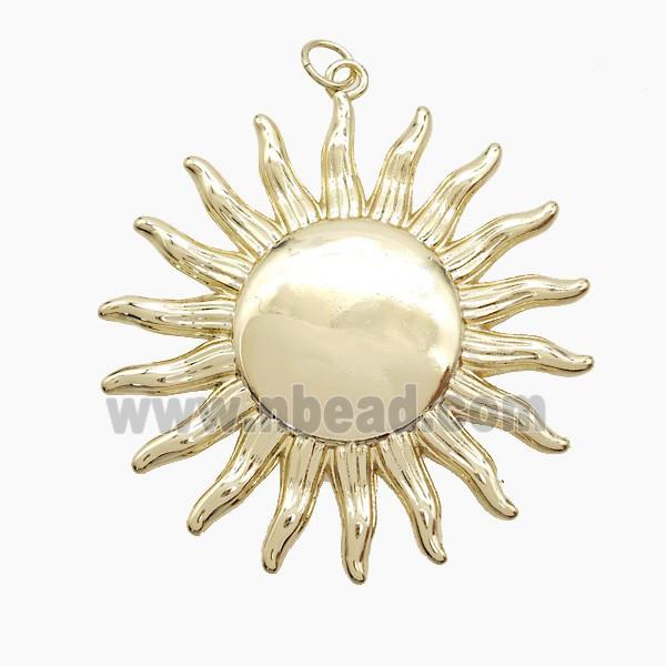 Copper Pendant Pave Zircon, Gold Plated
