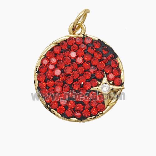 Copper Pendant Pave Zircon, Gold Plated