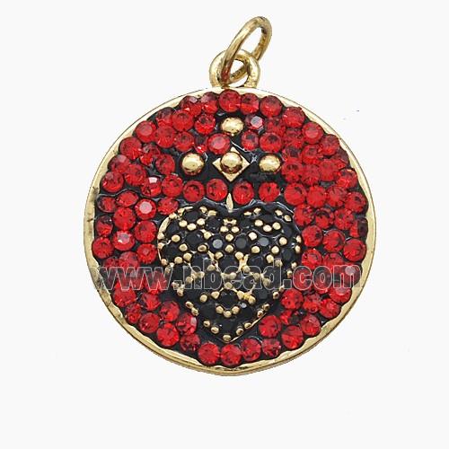 Copper Pendant Pave Zircon, Gold Plated
