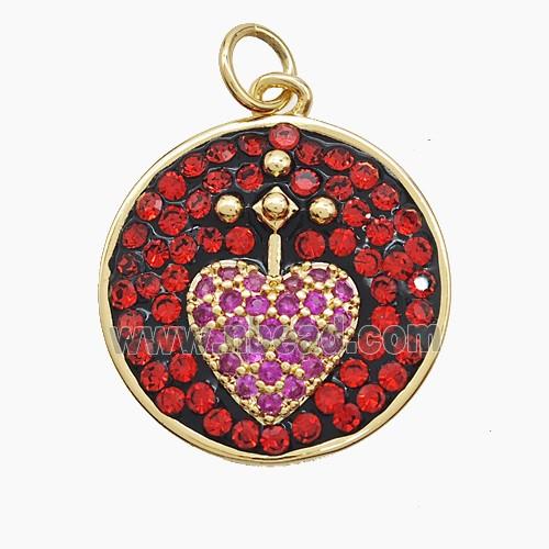 Copper Pendant Pave Zircon, Gold Plated