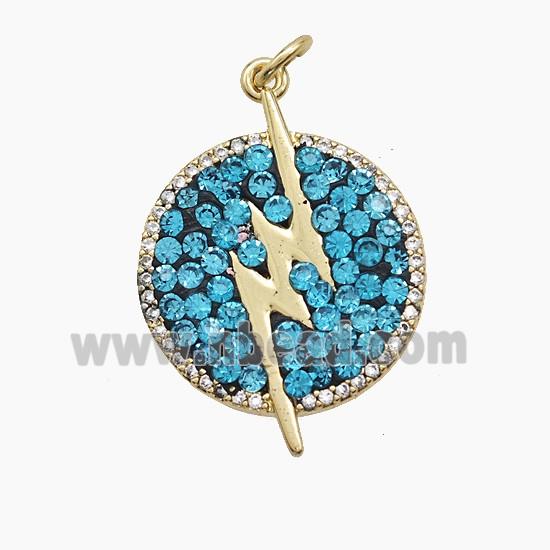 Copper Pendant Pave Zircon, Gold Plated