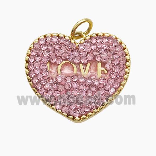 Copper Pendant Pave Zircon, Gold Plated