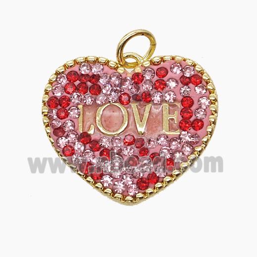 Copper Pendant Pave Zircon, Gold Plated