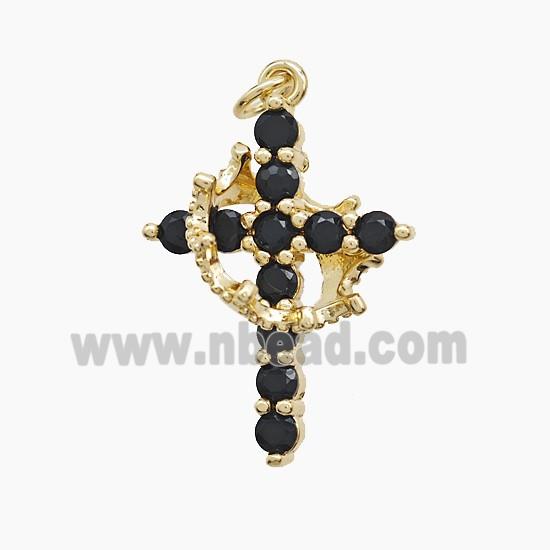 Copper Pendant Pave Zircon, Gold Plated
