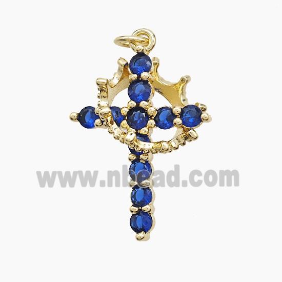 Copper Pendant Pave Zircon, Gold Plated