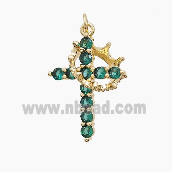 Copper Pendant Pave Zircon, Gold Plated