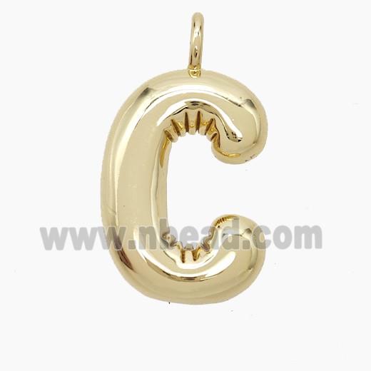 Copper letter Pendant, Gold Plated