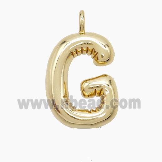 Copper letter Pendant, Gold Plated