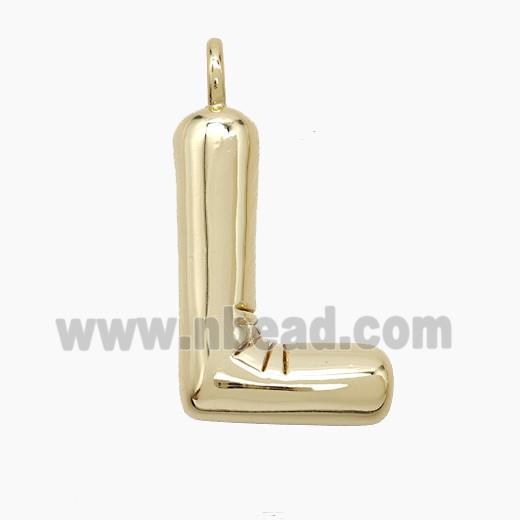 Copper letter Pendant, Gold Plated