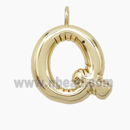 Copper letter Pendant, Gold Plated