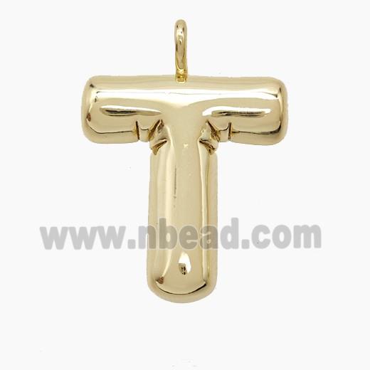 Copper letter Pendant, Gold Plated