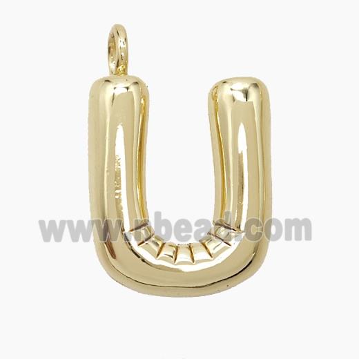 Copper letter Pendant, Gold Plated