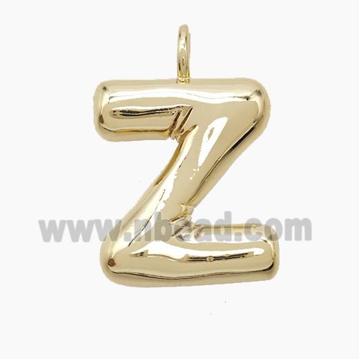 Copper letter Pendant, Gold Plated