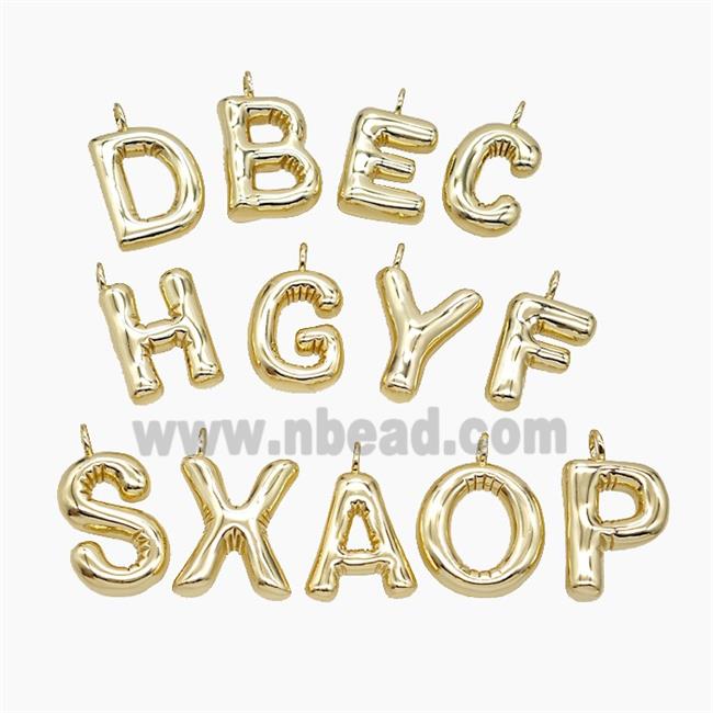Copper letter Pendant, Gold Plated