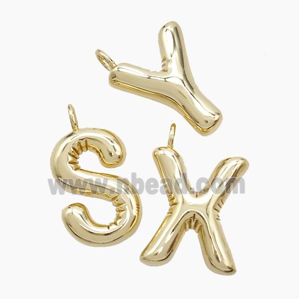 Copper letter Pendant, Gold Plated