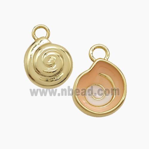 Enamel Copper Pendant, Gold Plated