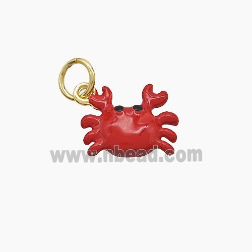Enamel Copper Pendant, Gold Plated