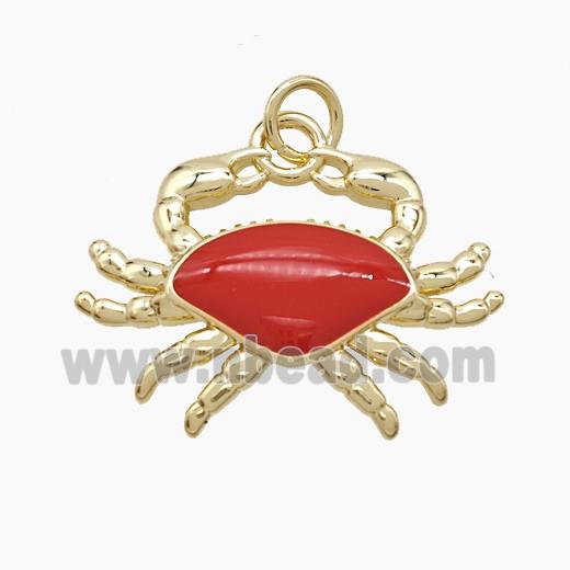 Enamel Copper Pendant, Gold Plated