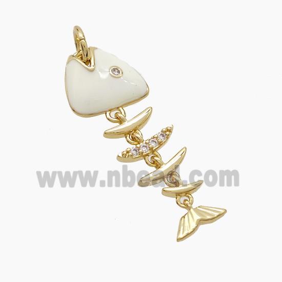 Enamel Copper Pendant, Gold Plated