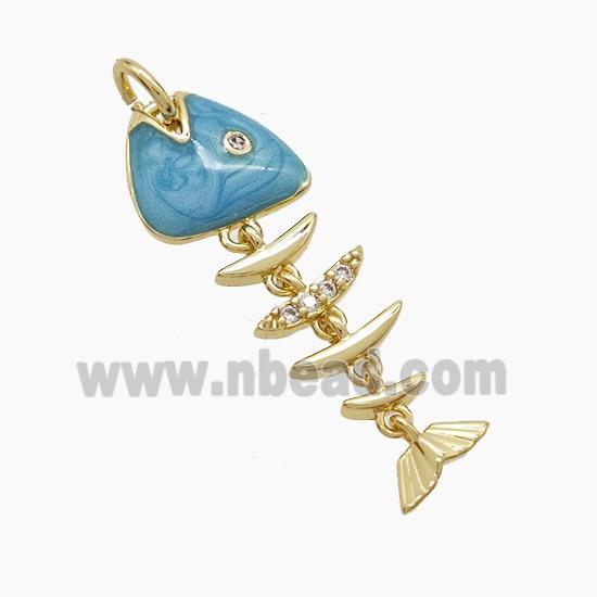 Enamel Copper Pendant, Gold Plated
