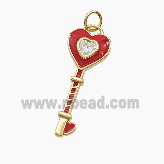 Enamel Copper Pendant, Gold Plated