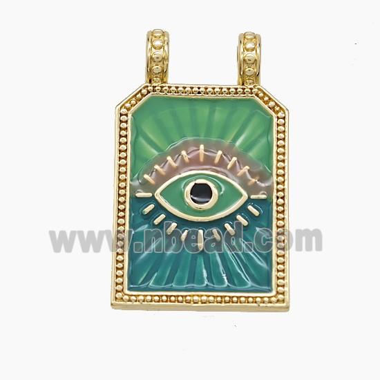 Enamel Copper Pendant, Gold Plated