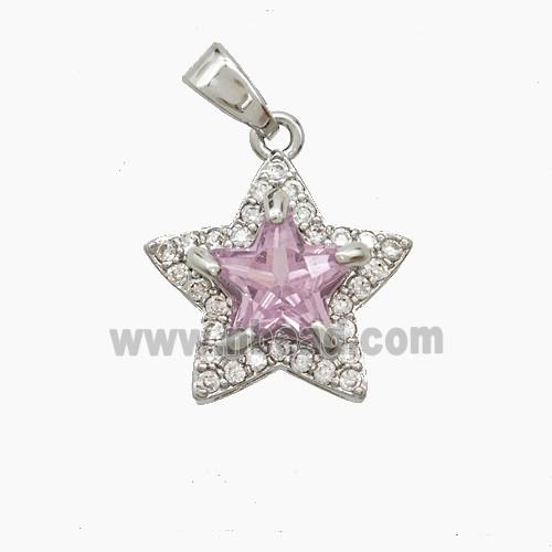 Copper Pendant Pave Zircon, Gold Plated