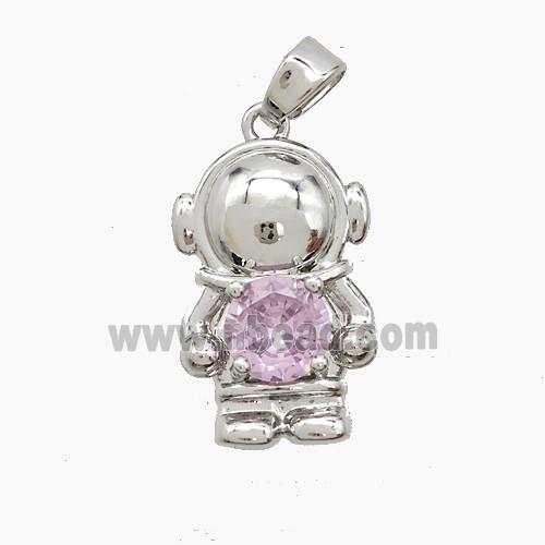 Copper Pendant Pave Zircon, Gold Plated