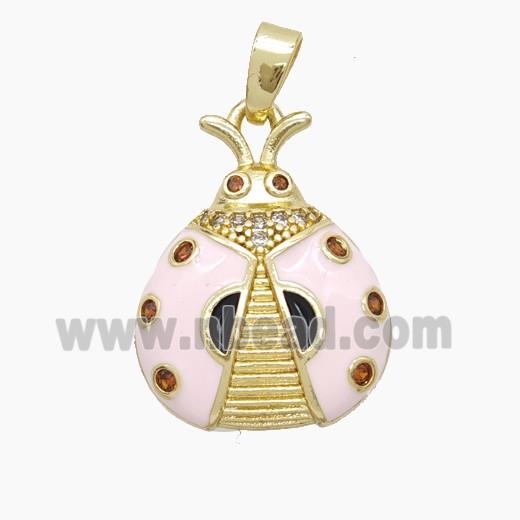 Copper Pendant Pave Zircon, Gold Plated