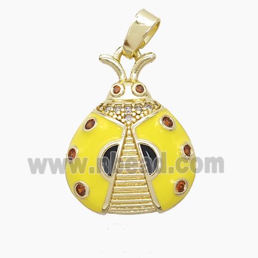 Copper Pendant Pave Zircon, Gold Plated