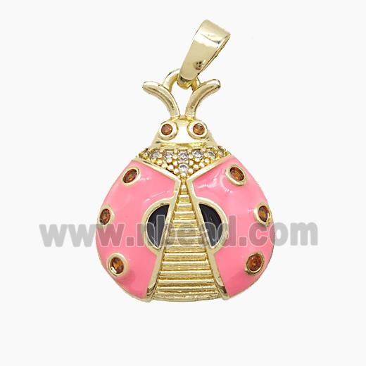 Copper Pendant Pave Zircon, Gold Plated
