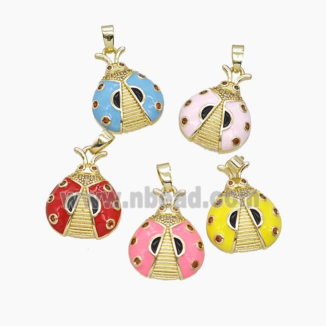 Copper Pendant Pave Zircon, Gold Plated