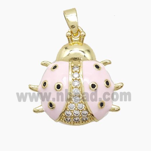 Copper Pendant Pave Zircon, Gold Plated