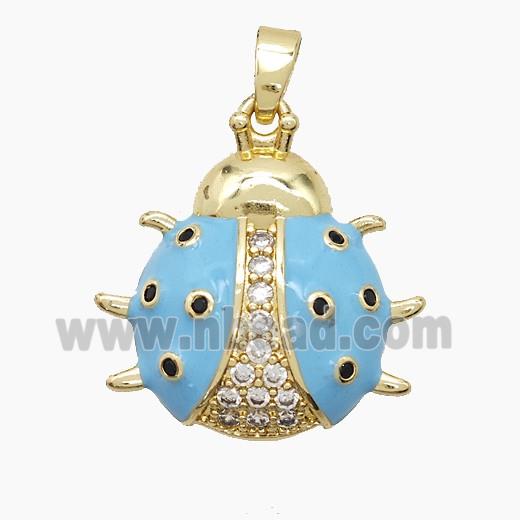 Copper Pendant Pave Zircon, Gold Plated