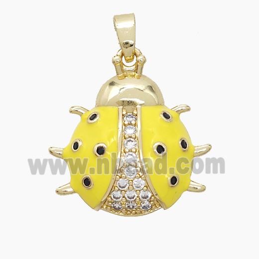Copper Pendant Pave Zircon, Gold Plated