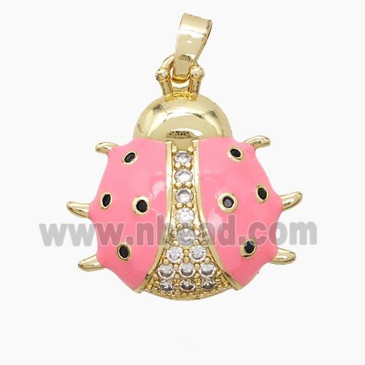 Copper Pendant Pave Zircon, Gold Plated