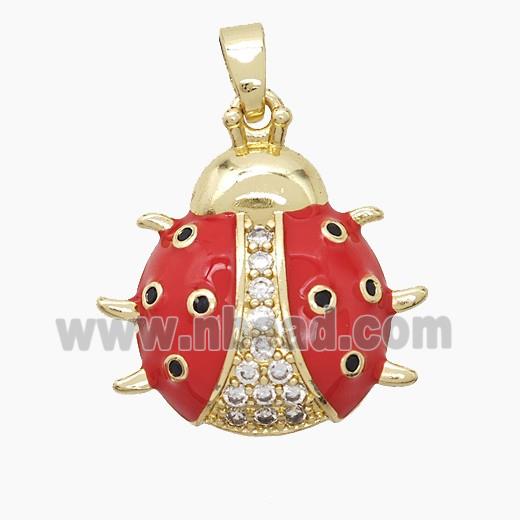 Copper Pendant Pave Zircon, Gold Plated