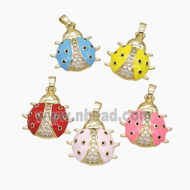 Copper Pendant Pave Zircon, Gold Plated