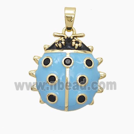 Copper Pendant Pave Zircon, Gold Plated