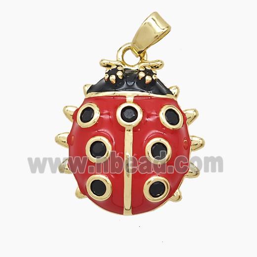 Copper Pendant Pave Zircon, Gold Plated