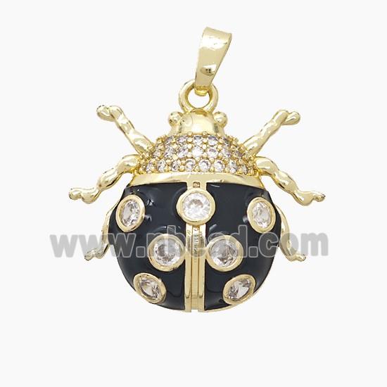 Copper Pendant Pave Zircon, Gold Plated