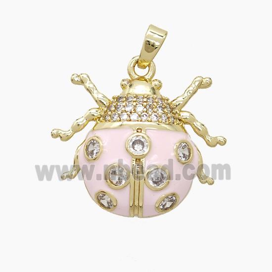 Copper Pendant Pave Zircon, Gold Plated