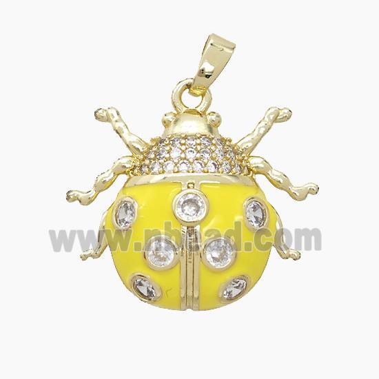 Copper Pendant Pave Zircon, Gold Plated