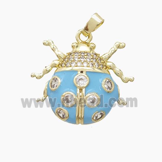 Copper Pendant Pave Zircon, Gold Plated